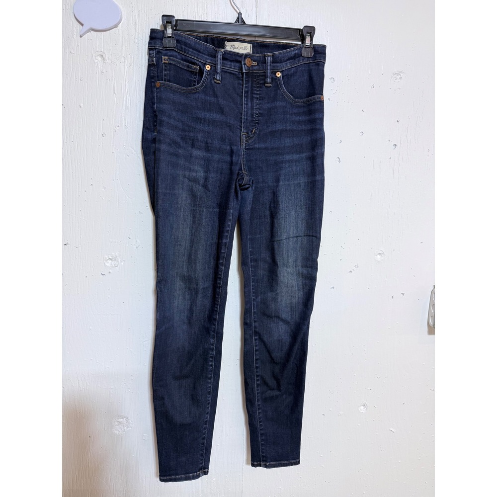 Madewell 9 Inch Mid Rise Skinny Jeans Dark Indigo Blue Denim Size 27